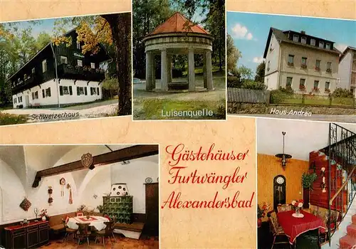 AK / Ansichtskarte 73936804 Alexandersbad_Bad Schweizerhaus Luisenquelle Haus Andrea Gastraeume Gaestehaeuser Furtwaengler