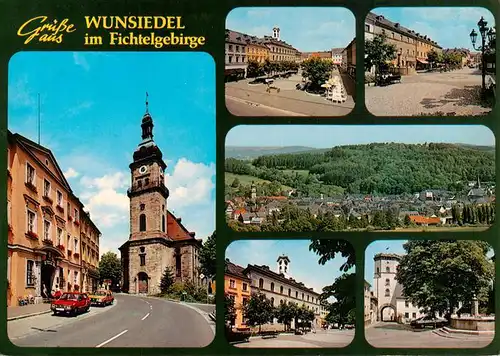 AK / Ansichtskarte  Wunsiedel Kirche Ortspartien Stadttor Brunnen Panorama