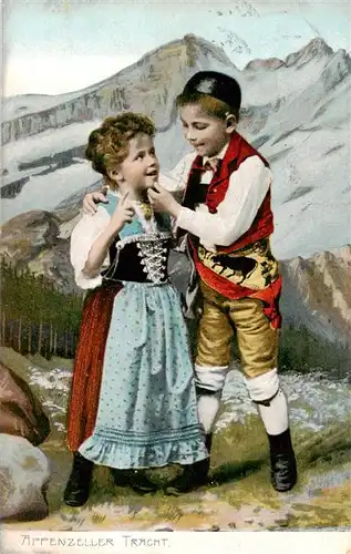 AK / Ansichtskarte 73936842 Trachten_Schweiz Appenzeller Trachten Kinder