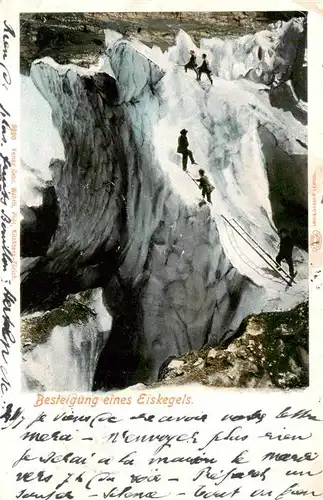 AK / Ansichtskarte 73936865 Bergsteigen_Klettern Besteigung eines Eiskegels Schweiz Lauterbrunen