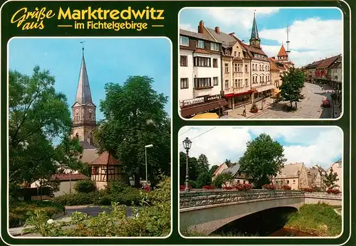 AK / Ansichtskarte 73936959 Marktredwitz Kirche Ortspartie Kirche Bruecke