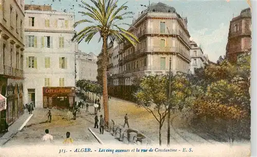AK / Ansichtskarte 73936993 Alger_Algier_Algerie Les Cinq Avenues et Rue de Constantine