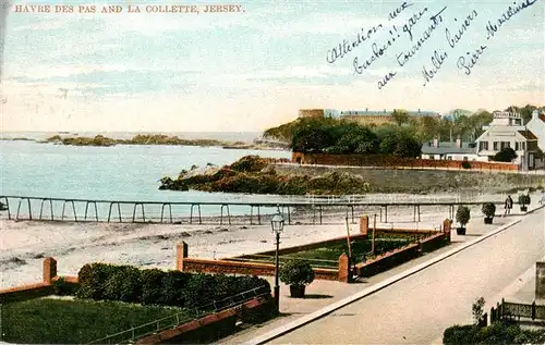 AK / Ansichtskarte  Havre-des-Pas_Jersey_UK and La Collette Uferpromenade