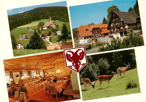 AK / Ansichtskarte 73937067 St_Roman_Wolfach Kirche Gasthof Hotel Zum Adler Gastraum Rehwild