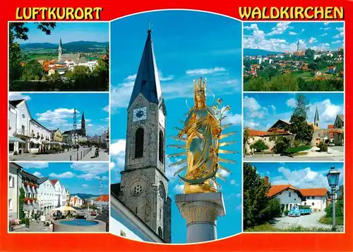 AK / Ansichtskarte 73937075 Waldkirchen__Niederbayern Ortsansichten Kirche Marktplatz