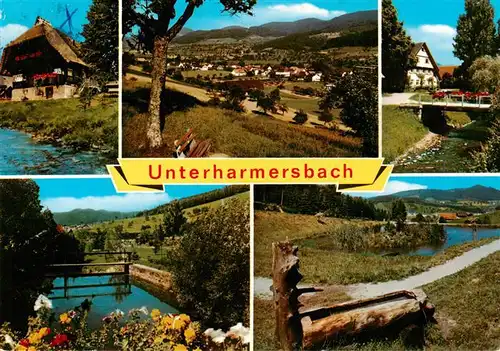 AK / Ansichtskarte  Unterharmersbach Schwarzwaldhaus Panorama Harmersbachpartien