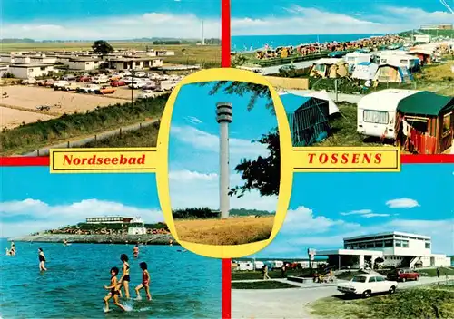 AK / Ansichtskarte 73937113 Tossens_Nordseebad Panorama Campingplatz Badespass Leuchtturm 