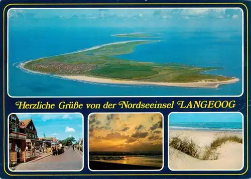 AK / Ansichtskarte 73937147 Langeoog_Nordseebad Fliegeraufnahme Ortspartie Stimmungsbild Duenen