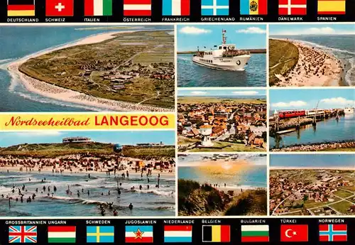 AK / Ansichtskarte 73937149 Langeoog_Nordseebad Fliegeraufnahmen MS Langeoog Inselbahn Duenen Badestrand