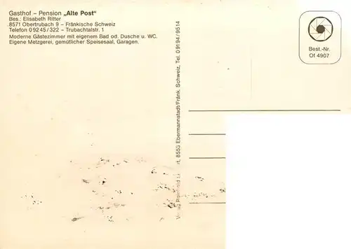AK / Ansichtskarte  Obertrubach Gasthof Pension Alte Post Gastraeume Ortpartie
