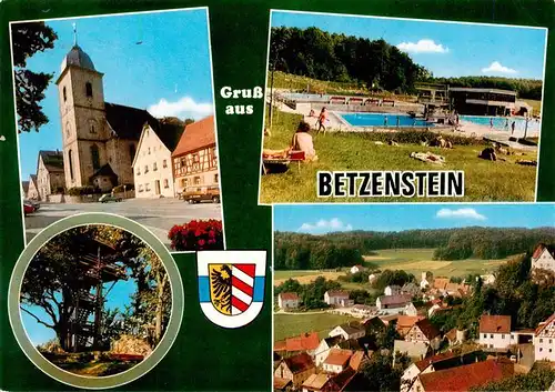 AK / Ansichtskarte  Betzenstein Kirche Freibad Ortsansicht