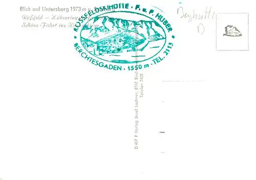 AK / Ansichtskarte  Berchtesgaden Rossfeld Skihuette Fliegeraufnahme