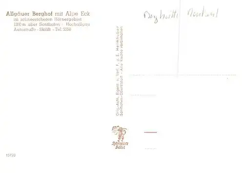AK / Ansichtskarte 73937220 Sonthofen__Oberallgaeu Allgaeuer Berghof mit Alpe Eck