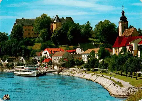 AK / Ansichtskarte  Grein_Donau_Oberoesterreich_AT Anleger Schloss Kirche