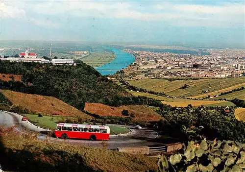 AK / Ansichtskarte  Kahlenberg__Wien_AT Fliegeraufnahme Kirche Reisebus