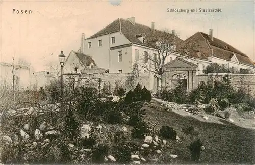 AK / Ansichtskarte 73937303 Posen_Poznan Schlossberg mit Staatsarchiv Feldpost