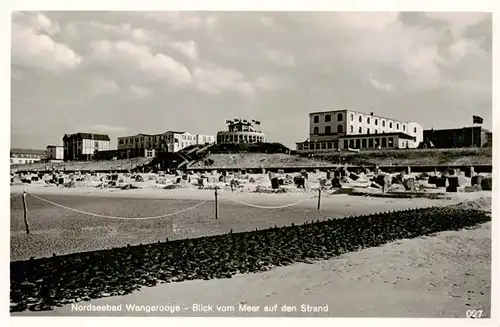 AK / Ansichtskarte  Wangerooge_Wangeroog_Nordseebad Blick vom Meer auf den Strand