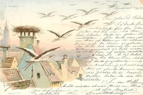 AK / Ansichtskarte  Neuchatel_NE Depart Illustration