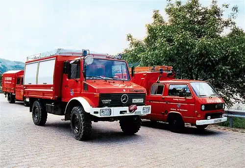 AK / Ansichtskarte  Feuerwehr_Fire-Brigade_Pompiers_Bomberos Mercede-Benz Unimog 1300L