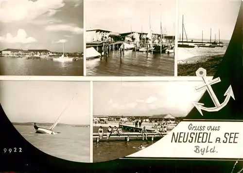 AK / Ansichtskarte  Neusiedl_See Teilansichten Hafen Strand