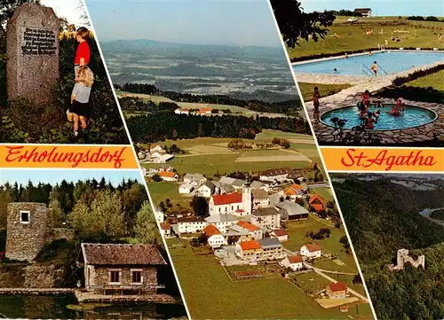 AK / Ansichtskarte  St_Agatha Fadinger Denkmal Am Steinhuegel Freibad Ruine Stauf 