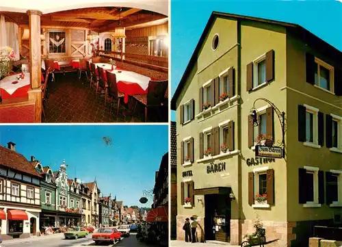 AK / Ansichtskarte  Zell_Harmersbach Hotel Gasthof Zum schwarzen Baeren Gaststube Ortspartie