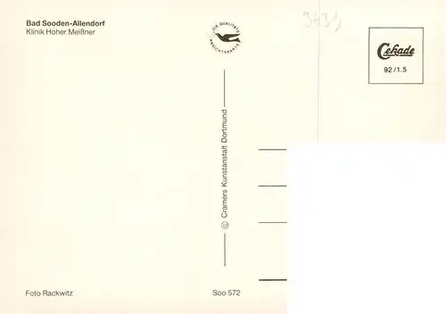 AK / Ansichtskarte  Bad_Sooden-Allendorf Klinik Hoher Meissner