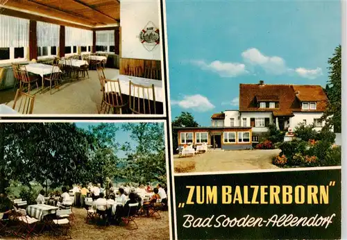 AK / Ansichtskarte  Bad_Sooden-Allendorf Pension Haus Waldluft mit Gaststaette Zum Balzerborn Gartenterrasse
