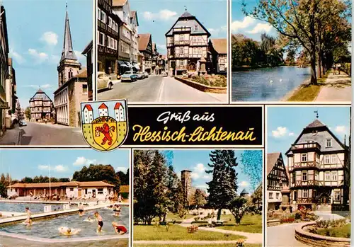 AK / Ansichtskarte 73937477 Hessisch-Lichtenau Ortsmotive Werrapartie Schwimmbad Park Fachwerkhaus