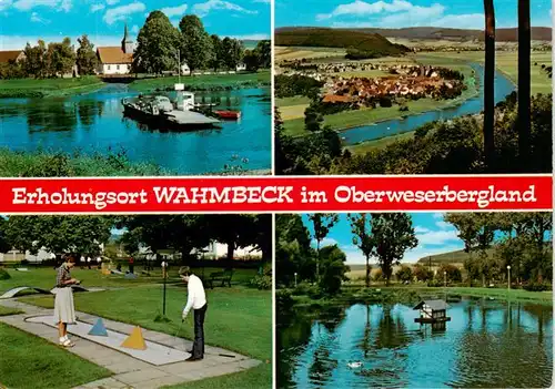 AK / Ansichtskarte  Wahmbeck_Weserbergland Kirche Weserpartien Minigolf Schwanenteich