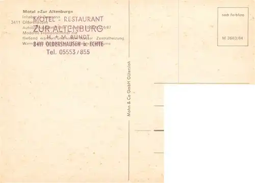 AK / Ansichtskarte  Oldershausen_Northeim Motel Zur Altenburg Gastraum
