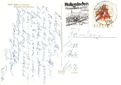 AK / Ansichtskarte  Uslar_Solling Anlagen mit Rathaus