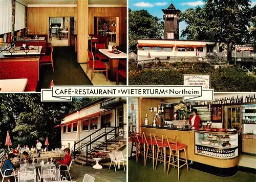 AK / Ansichtskarte  Northeim_Niedersachsen Cafe Restaurant Wieterturm Gaststube Terrasse Bar Kuchentheke