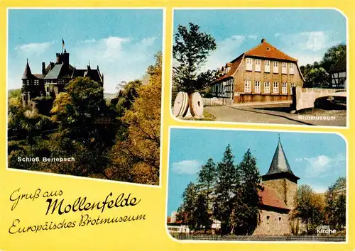 AK / Ansichtskarte 73937507 Mollenfelde_Friedland Schloss Berlepsch Brotmuseum Kirche