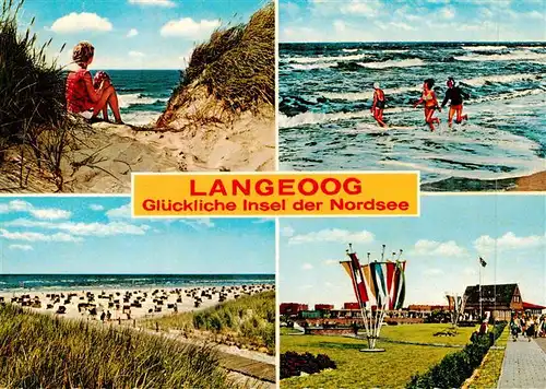 AK / Ansichtskarte  Langeoog_Nordseebad Duenen Strand Badespass Inselbahnhof