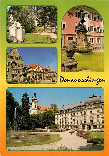 AK / Ansichtskarte 73937553 Donaueschingen Park Rathaus Brunnen Schloss