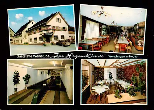 AK / Ansichtskarte 73937561 Welschingen Gaststaette Weinstube Zur Hegau Klause Gastraeume Kegelbahn