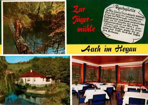 AK / Ansichtskarte 73937572 Aach__Hegau Gasthaus zur Jaegermuehle an der Aachquelle Gaststube