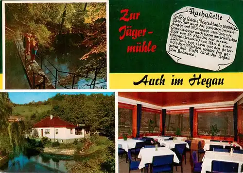 AK / Ansichtskarte  Aach__Hegau Gasthaus zur Jaegermuehle an der Aachquelle Gaststube