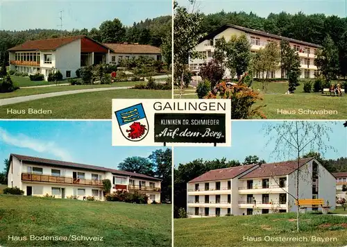 AK / Ansichtskarte 73937578 Gailingen_Singen_BW Kliniken Dr Schmieder mit den Haeusern Baden Schwaben Bodensee und Oesterreich Bayern