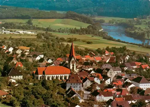 AK / Ansichtskarte  Gailingen_Singen_BW Fliegeraufnahme mit Kirche