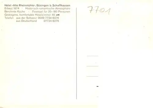 AK / Ansichtskarte  Buesingen_Hochrhein_BW Hotel Alte Rheinmuehle Gastraum