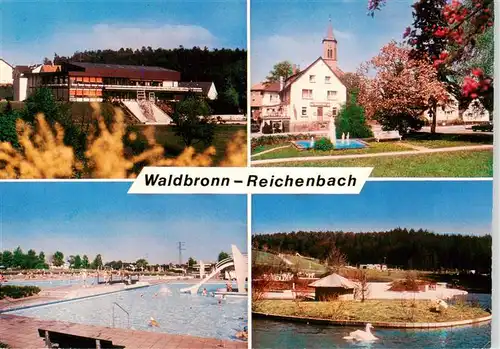 AK / Ansichtskarte 73937622 Reichenbach_Waldbronn Kurhaus Park Freibad Schwanenteich