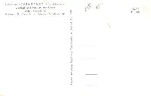 AK / Ansichtskarte Schenkenzell Gasthof Pension zur Krone Schenkenzell
