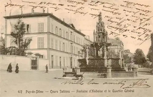 AK / Ansichtskarte  Royat_63-les-Bains Cours Sablons Fontaine d Amboise et le Quartier Général