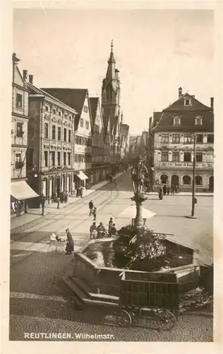 AK / Ansichtskarte Reutlingen_BW Wilhelmstrasse Brunnen Zentrum 