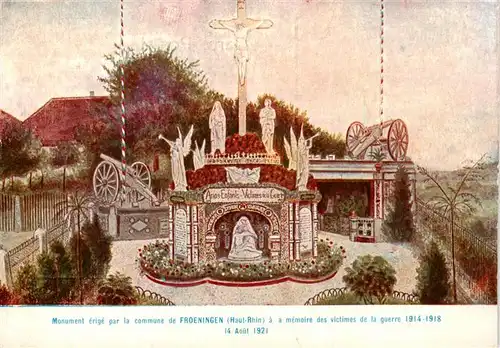AK / Ansichtskarte  Froeningen_Froeningen_68_Haut-Rhin Monument à la mémoire des victimes de la Grande Guerre Kuenstlerkarte