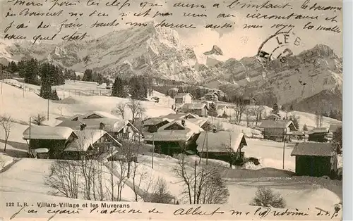 AK / Ansichtskarte  Villars-Village_Chesieres_VD Vue panoramique en hiver et les Muverans