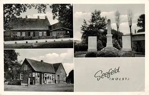 AK / Ansichtskarte Seefeld_Holstein Gasthaus Ladengeschaeft Denkmal 