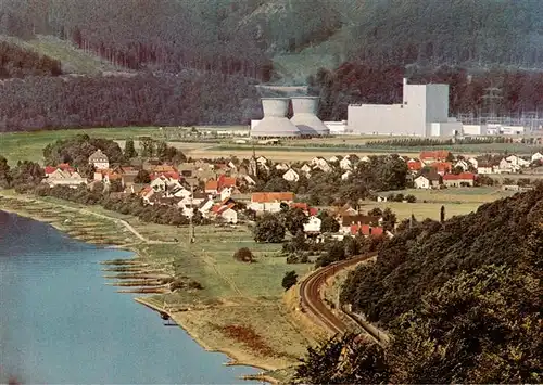 AK / Ansichtskarte Wuergassen_Beverungen Panorama Kraftwerk 